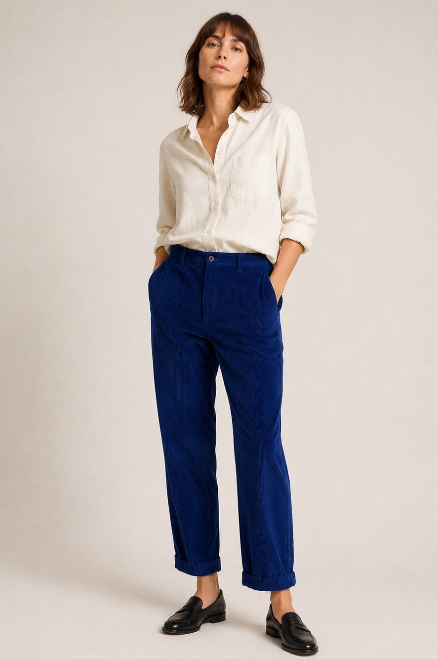 Blluemade Baseball Pants – Indigo Japanese Corduroy – Size Large